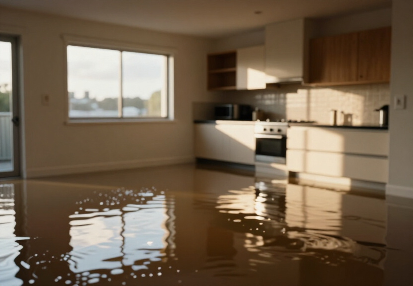 Flooded basement in Penrith property before restoration